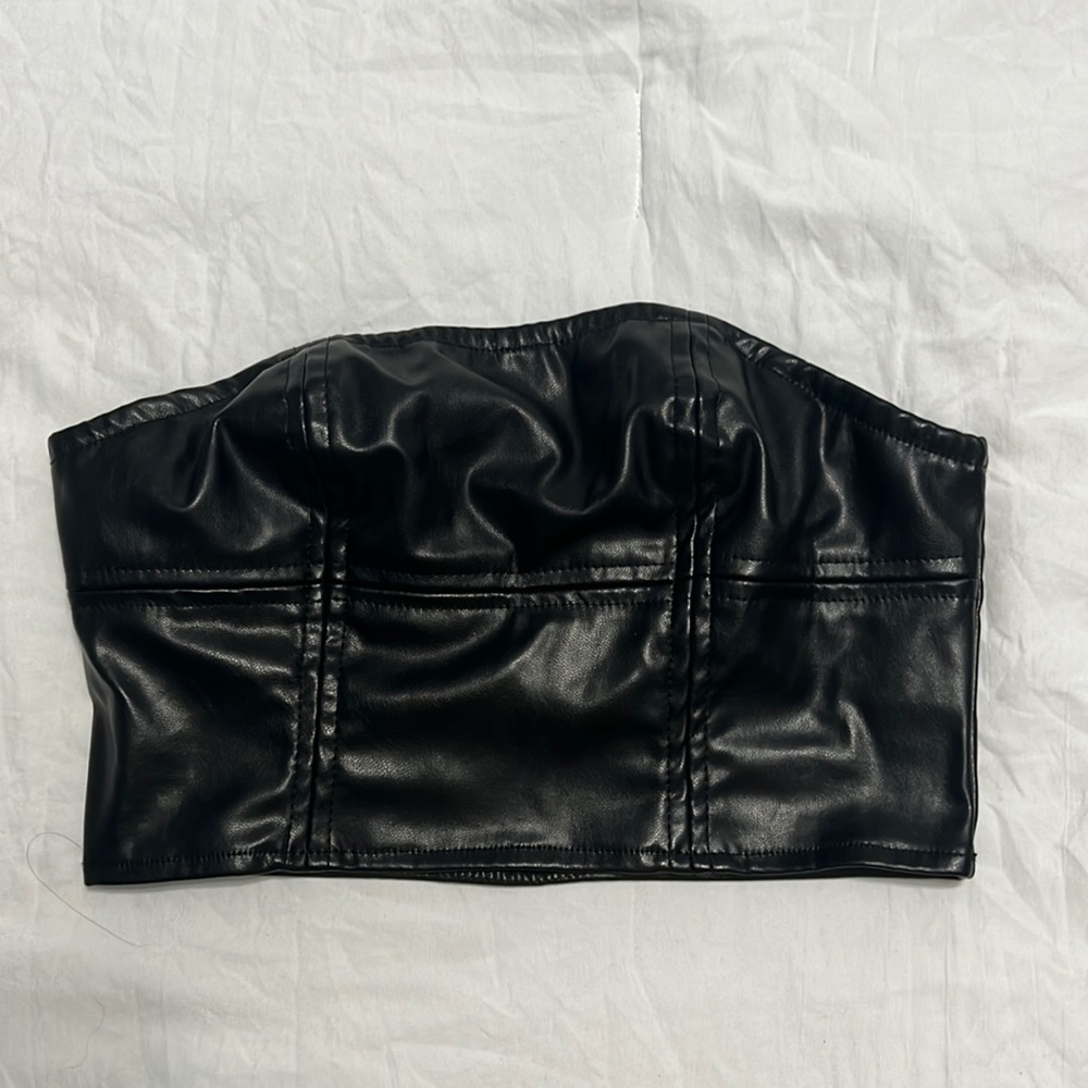 Faux Leather Crop Top